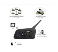 2 PCS EJEAS V6-1200 MOTO（Cyclisme/Alpinisme/Aventure/Ski） Casque Bluetooth Interphone 1200M Étanche Double Appel 6 Riders Intercom