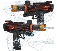 2 Pcs Electric Water Guns with Light and Sound Effects,Automatic Children's Water Gun for Pool,Beach,Garden-Waterproof and Lightweight Water Toy Gift (Black)
