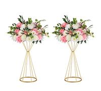 2 Pcs en Métal Fleur Trompette 50cm Hauteur Vase Pièce de Table de Mariage Vase Décoration de Table pour Anniversaire de Mariage Cérémonie Fête Anniversaire Événement Allée Décoration de la Maison