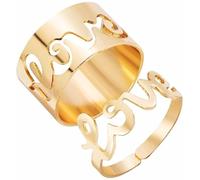2 Pcs/Ensemble Bohême Creux Anglais Lettre Amour n Forme D'ouverture Anneaux de Barre pour
