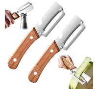 2 Pcs Eplucheur Multifonction Eplucheur Polyvalent, avec Décapsuleur Intégré Lame en Acier Inoxydable Ultra-aiguisée Et Manche En Bois Ergonomique, Épluchage Sans Effort Des Pommes De Terre Pommes et