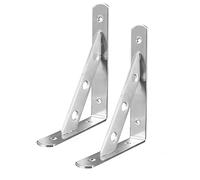 2 Pcs Equerre Etagere Murale, Equerre Etagere Triangulaire de,Brace d'étagère Métal,Duty Support d'étagère en Angle,Angle Droit Bracket,Equerre Fixation Inox,Avec vis (250x150mm/9.84x5.9in5.9in)