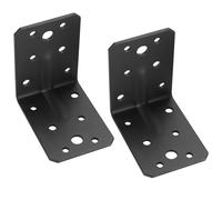 2 Pcs Equerre Metal, Equerre Fixation, équerre de Fixation, Equerre de Fixation Angle Droit Support en forme de L, Equerres d'Assemblage, Équerre Perforée Connecteur pour Meubles Bois, 75x75x55 mm