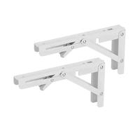 2 Pcs Équerre Pliante 400mm, Supports D' Étagères Pliants, Noir Support Console Pliable Équerre Pliante Étagère pour La Maison, Cuisine, Bureau, Table, Mur
