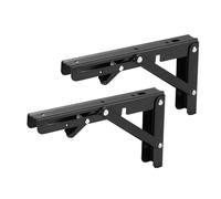 2 Pcs Équerre Pliante 400mm, Supports D' Étagères Pliants, Noir Support Console Pliable Équerre Pliante Étagère pour La Maison, Cuisine, Bureau, Table, Mur