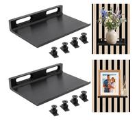 2 Pcs Etagere Murale Sans Percage Etagere Flottante Murale Etagere Murale Noir Convient Pour Exposer Des Plantes Et Des Photos IdéAl Pour Les Salons Les Studios D'Enregistrement Et Les Bureaux