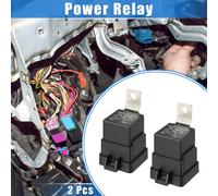 2 pcs Étanche Relais DC 24V 40A, 5 Épingle Relais Voiture Charge Coffret Noir