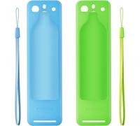 [2 PCS] Étui en Silicone pour télécommande TV 2021, léger, Antichoc et antidérapant, Compatible avec la Toute Nouvelle télécommande (3e génération) (Vert & Bleu Ciel)
