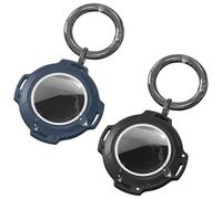 2 Pcs Étui pour AirTag antiperte, Porte Clef pour AirTag étanche avec mousqueton, Antichoc et Anti-Rayures, Support pour Clés, Animaux, Bagages, TPU durable