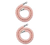2 Pcs Exquisite Hemp Twisted Barrier Ropes for Places of Worship/Airports/Cinemas,1.5m 2 2.5 3m Long Thicken Stanchion Rope with Silver Hooks(Pink,4m/13ft)
