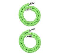 2 Pcs Exquisite Hemp Twisted Barrier Ropes for Places of Worship/Airports/Cinemas,1.5m 2 2.5 3m Long Thicken Stanchion Rope with Silver Hooks(Green1,4.5m/14.7ft)