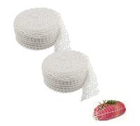 2 Pcs Filet De Cuisson, 300 Cm Filets à Viande En Coton 16 Trou Filets Pour Saucisse GrilléE Net De Cuisson La Viande Filet FuméE Filetde Chaussette éLastique Jambon Pour Suspendre RôTir Cuire Viandes