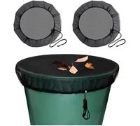 2 Pcs Filet de Protection pour Tonneau de Pluie avec Cordon de Serrage Réglable, Protection Contre Les Moustiques et Les Feuilles
