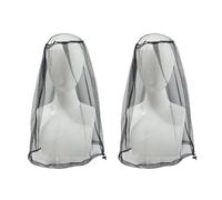 2 PCS Filet de Tête de Moustique en Polyester, Écrans Noirs Portables et Respirants avec Fermeture à Cordon, adaptés au Camping, à la Randonnée, aux Expéditions en Jungle et à l'Alpinisme