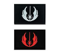 2 PCS Film Ordre Jedi Chevalier Jedi Tactiques Insignes Applications Crochet et Boucle Patches pour Sac à Dos Chapeau Uniforme Manteau Chien Voyage en Plein Air ai Tactiques Militaires