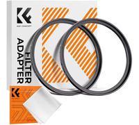 2 PCS Filter Ring Adapter 58-82mm Step Up Ring (58mm to 82mm) and Cleaning Cloth