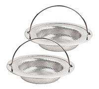 2 Pcs Filtre à évier de Cuisine, Passoire d'évier en Acier Inoxydable, Filtre d'évier de Cuisine avec poignée, Crépine de Vidange d’évier pour Drain de Douche, 11 x 8 x 2 cm