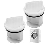 2 PCS Filtres à Peluches pour Lave-Linge, Compatibles avec Bosch Siemens, Couvercles Blancs de Filtre de Vidange, Bouchons Universels en Plastique pour Machines à Laver à Hublot