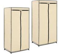 vidaXL Garde-robes Crème 75 x 50 x 160 cm 2 pièces