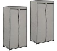 2 pcs Garde robes Gris 75x50x160 cm Gris G