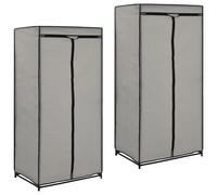 vidaXL 2 pcs Garde-robes Gris 75x50x160 cm