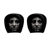 2 Pcs Ghost Face Car Headrest Covers Halloween Scary Seat Dust Protector | 26x28cm, Car Interior Decoration Accessories
