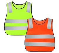 2 Pcs Gilet de Sécurité Enfants,Gilet Réfléchissant Enfant Gilet Reflechissants Velo pour Enfant Gilet Jaune Réfléchissant Gilet Réflecteur de Haute Visibilité Idéal,pour Garçons et Filles