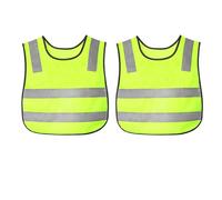 2 Pcs Gilet de Sécurité Enfants, Gilets Réfléchissants à Haute Visibilité, Gilets Reflechissants pour Enfant Jaunes Veste Haute Visibilité