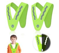 2 PCS Gilet de Sécurité Gilet Jaune Enfant,Gilet Haute Visibilité Collier de Sécurité Gilet de Sécurité en V Réfléchissant Velo,Gilet Fluorescent de Sécurité V Enfants,Gilet de Sécurité Triangulaire