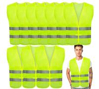 2 Pcs Gilets de Sécurité Réfléchissants Jaunes, Gilet Réfléchissant, Haute Visibilité 360°, Taille Universelle, Convient aux Travailleurs, aux Conducteurs, aux Sports de Nuit en Plein Air (2)