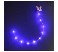 2 Pcs Glow Ear Headband Flower Wreath DIY Hair Lights String Blink Hair Styling Tool Braider Wedding Birthday Party Decoration (Color : Blue) (Purple)