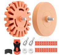 2 Pcs Gomme à Feuille de Voiture, 100 mm et 88 mm Roue de Gomme Carrosserie avec Adaptateur, Disque de Gommes Utilisation avec Tournevis sans Fil, élimination des Résidus de Colle en Film