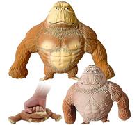 2 Pcs Gorille Extensible Jouet Élastique Gorilla Jouet Gorille Anti-Anxiété Gorille Anti-Anxiété Marron Figurine De Gorille Anti Stress Stretch Gorilla Squishy Monkey Objet (Un Grand Et Un Petit)