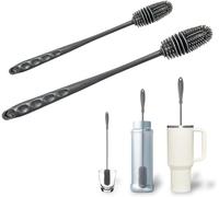 2 Pcs Goupillon,26cm,32cm De Nettoyage À Long Manche,Sans Goupillon Bouteille,Brosses À Bouteille,Goupillon Silicone,Pour Laver Biberon,Flacon À Vide,Gourde,Vase,Verrerie