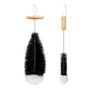 2 Pcs Goupillon Bouteille, Ecouvillon Bouteille 35cm, Brosse Dense à Poils Doux et Durs avec Poignée pour Nettoyage Profond sans Rayures des Soda Bouteilles en Verre, Gourdes, Carafes