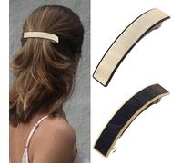 2 Pcs Grandes Barrettes à Cheveux, Grandes Automatiques Pinces à Cheveux, Rectangle Barrettes Français, Forme Rectangulaire Française Classique pour Femmes Filles, Accessoires Cheveux Femme
