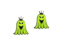2 Pcs Halloween Fantôme Broche Lumineuse Bavoir Pin Émail Vert Démon Reine Couronne Glow Dans Le Dark Broches Badge Robe Pins Amusant Bijoux de Vacances pour Femmes Hommes Ensemble, Piccolo, Métal