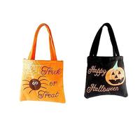 2 Pcs Halloween Non-Tissé Sac Halloween Sacs Bonbons pour Halloween Trick Or Treat Party Favors