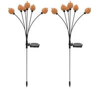 2 PCS Halloween Pumpkins Solar Garden Lights, Firefly Pumpkin Lights Outdoor with Pumpkin, LED Decorative LED, Un pieu d'halloween pour Pathway Yard Patio..