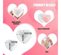 2 Pcs Heart Shape Silicone Molds For 3d Soap,Epoxy Resin,Candle,Chocolate,Fondant And Decoration