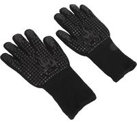 2 Pcs Heat Resistant Gloves Thermal Isolation High Temperature Resistant Anti Slip Washable Silicone Knitted Oven Mitts Free Size Black (gants de cuisine en silicone à taille libre)