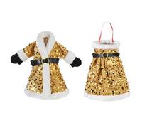 2 PCS Housses de Bouteille de Vin pour Noël Décoration de Bouteille pour Table de Noël Sacs de Vin Rouge pour Habiller Bouteilles Décoration Rouge pour Fête Sac Champagne pour le Dîner,Or paillette