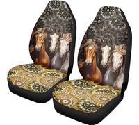 2 Pcs Housses De Siège Cheval Mandala Bohème Housse De Sieges Auto Universelles Couverture De Siege De Voitures Accessoires pour SUV La Plupart des Voitures 52X138 Cm