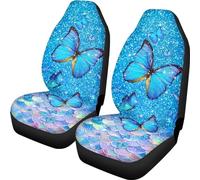 2 Pcs Housses De Siège Écailles De Sirènes Papillon Couverture De Siege De Voitures Accessoires Housse De Sieges Auto Amovible pour Camions Homme Et Femme 52X138 Cm