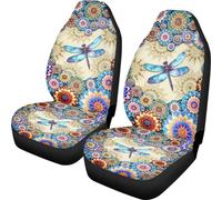 2 Pcs Housses De Siège Libellule Mandala Bohème Housses De Siège De Voiture Amovible Protecteur De Sièges Auto Lavable pour La Plupart des Voitures Homme Et Femme 52X138 Cm