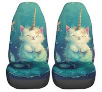2 Pcs Housses De Siège Licornes Et Sirènes Couverture De Siege De Voitures Accessoires Housses De Siège De Voiture Lavable pour Camionnettes Camions 52X138 Cm