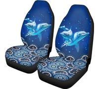 2 Pcs Housses De Siège Mandala Bohème Dauphin Housse De Sieges Auto Ultra Résistant Couverture De Siege De Voitures Amovible pour Camions Camionnettes 52X138 Cm