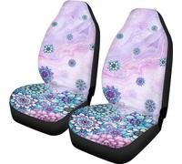 2 Pcs Housses De Siège Mandala Bohème en Marbre Couverture De Siege De Voitures Lavable Housse De Sieges Auto Universelles pour Homme Et Femme SUV 52X138 Cm