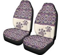 2 Pcs Housses De Siège Mandala Bohème Patte De Chien Couverture De Siege De Voitures Universelles Housses De Siège De Voiture Accessoires pour SUV Camions 52X138 Cm