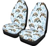 2 Pcs Housses De Siège Plantes Aquatiques Tortues Marines Housses De Siège De Voiture Universelles Vehicle Seat Cover Amovible pour La Plupart des Voitures Homme Et Femme 52X138 Cm